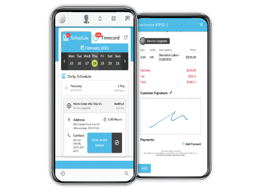 Image of phone crm app